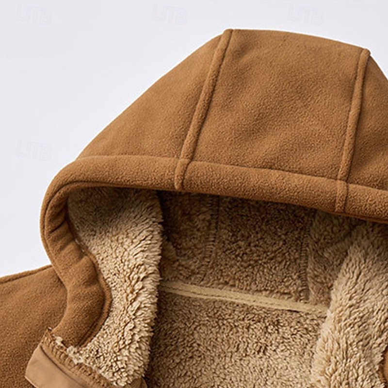 Ανδρικά Χειμωνιάτικα μπουφάν Μπουφάν fleece Casual Jacket Καθημερινά Διακοπές Διατηρείτε Ζεστό Τσέπη Φλις Φθινόπωρο & Χειμώνας Σκέτο Μοντέρνα Κομψό στυλ street Με Κουκούλα Κανονικό 2025 - $56.99 –P7