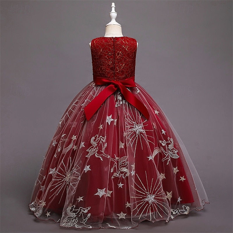 Enfants Fille Robe de fête Etoile Sans Manches Utilisation Noël Anniversaire Maille Magnifique Doux Polyester Maxi robe soirée Robe Évasée Robe Trapèze Eté 4-12 ans Rose Claire Rouge Bleu de 2025 ? $41.99 –P9