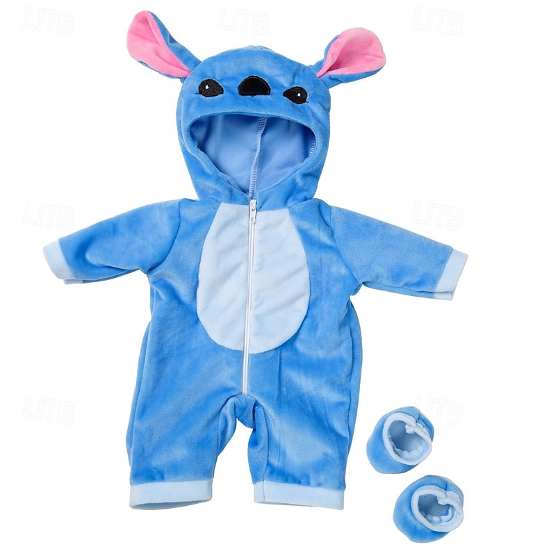 Anzug + Schuhe Puppen-Outfit für 18 Zoll 43cm Babypuppe süße Pullover Strampler Puppenkleidung 2025 - $22.99 –P2