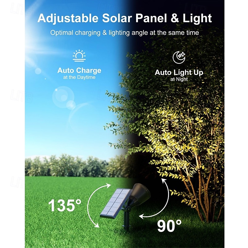 1/2pcs Outdoor Solar Powered Spot Lights Waterproof Bright LED Spotlights Outside Uplighting for Yard Flag Tree Lawn Garden Backyard House Driveway Super Focused Lens Spotlights Warm White 2026 - $49.99 –P9