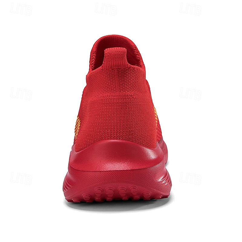 sneakers slip-on rosse leggere da uomo | tomaia in flyknit traspirante con suola comoda per attività casual e sportive del 2025 a $32.99 –P3