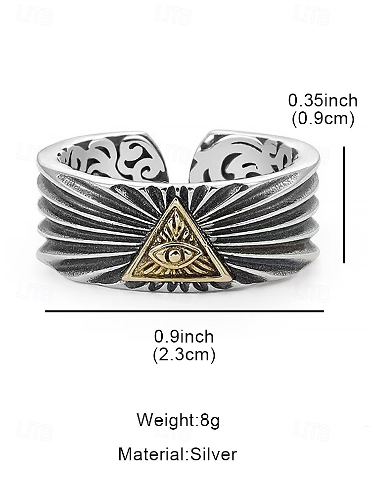 Men's Adjustable Vintage Ring - Eye of Providence Design, Perfect for Gothic and Boho Styles 2025 - $8.99 –P7