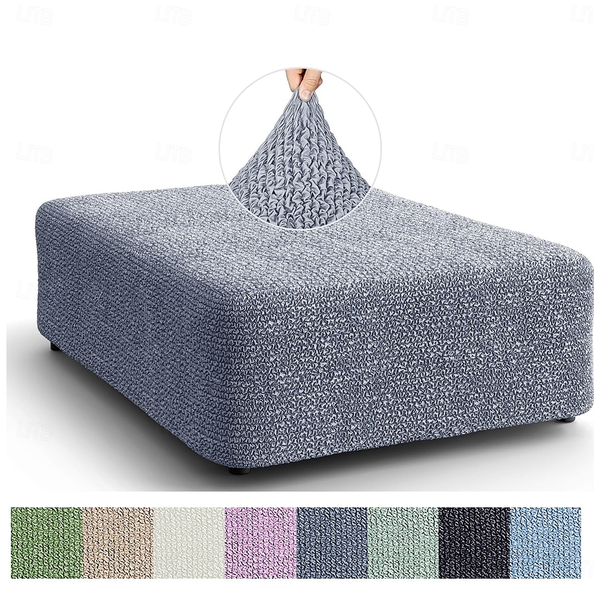 husa de pouf husa elastică și durabilă, perfectă pentru a vă proteja și împrospăta otomanul, adaugă stil și confort oricărei sufragerie sau decor de dormitor 2025 - $31.99 –P1