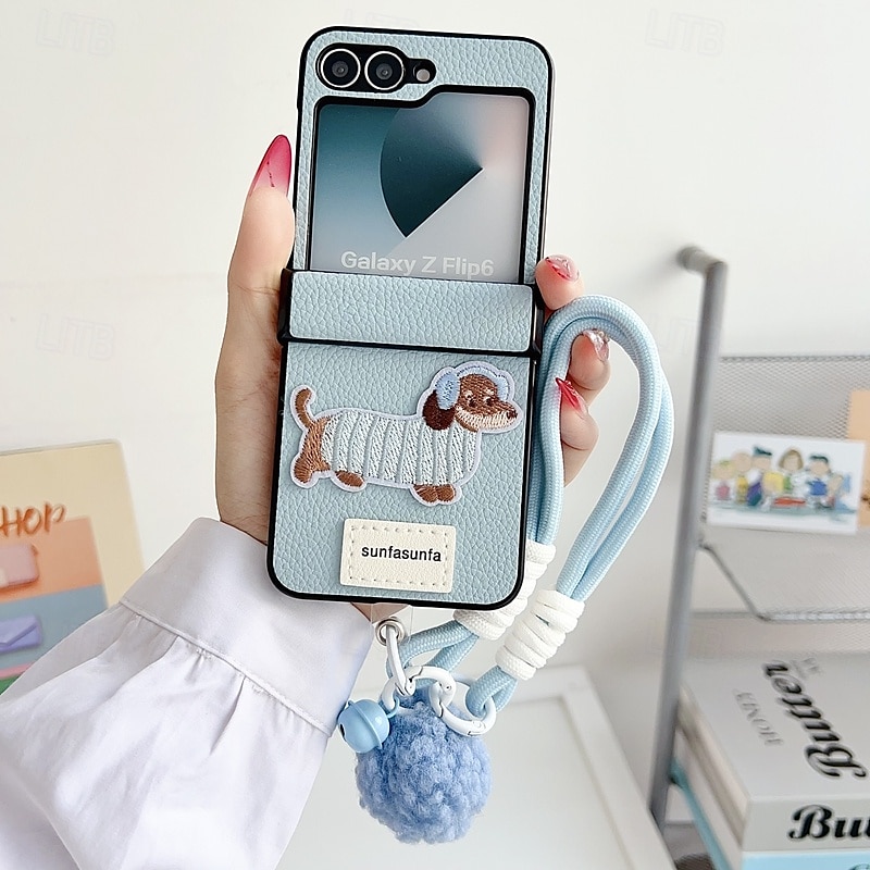 هاتف غطاء من أجل زد فليب 6 Z Flip 5 Z Flip 4 Z Flip 3 غطاء خلفي مع رباط المعصم ضد الصدمات مكتب  /  الأعمال TPU جلد PU 2025 - $19.99 –P3