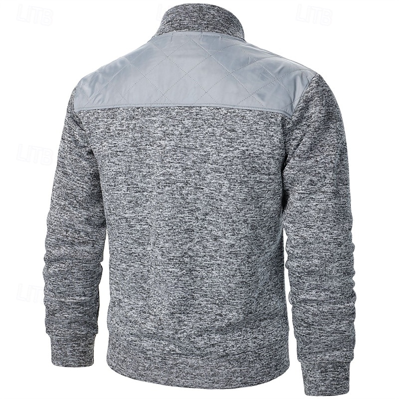 Men's Dress Sweater Cardigan Sweater Zip Sweater Sweater Jacket Ribbed Knit Regular Knitted Solid Color Stand Collar Warm Ups Casual Daily Wear Clothing Apparel Summer Fall Black Red S M L 2026 - E£1461.4 –P5