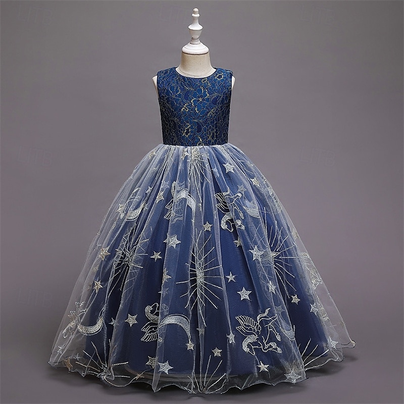 Enfants Fille Robe de fête Etoile Sans Manches Utilisation Noël Anniversaire Maille Magnifique Doux Polyester Maxi robe soirée Robe Évasée Robe Trapèze Eté 4-12 ans Rose Claire Rouge Bleu de 2025 ? $41.99 –P10