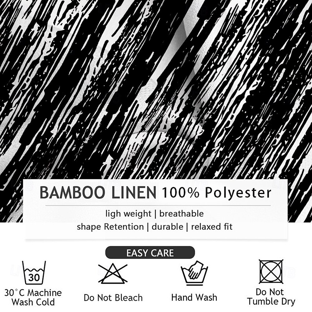 Per uomo Linea Camicie Camicia con bottoni Manica lunga Informale Da mare Interni Giornaliero Estate Primavera & Autunno A fascia collare del nonno Stampa 3D Nero Blu Marrone Verde del 2025 a $24.99 –P3