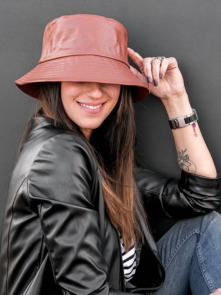 Women's Faux Leather Bucket Hat – Stylish and Versatile, Available in Multiple Colors for a Trendy Look 2025 - $14.99 –P3