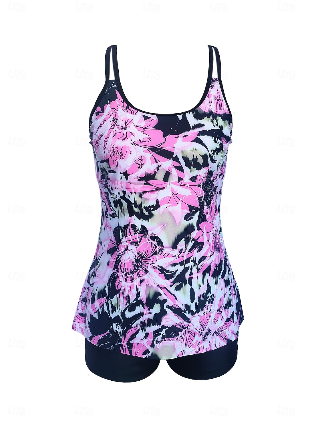 Dam Badkläder 2 st Shorts Baddräkt Öppen rygg geometriska Grafisk Blomma Rund Semester Stylish Baddräkter 2025 - $29.99 –P4
