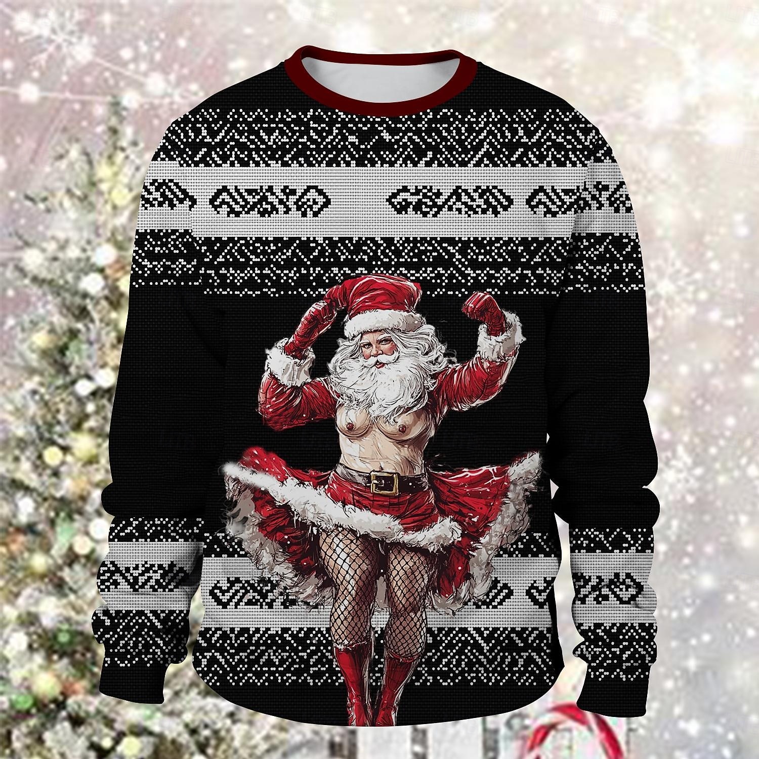 Ježíšek Paní Klausová Pullover Vtipná vánoční mikina 3D Vánoce Legrační Pro Pro páry Pánské Dámské Dospělé Vánoce Karneval 3D tisk Párty Festival 2025 - $29.99 –P3
