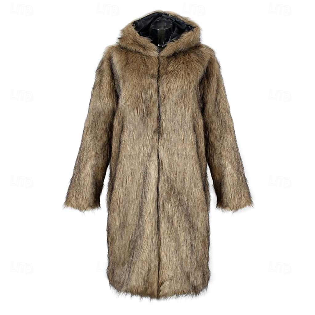 Miesten Talvitakki Fleecetakki Tekoturkis Päivittäin Loma Pidä lämpimänä Pidä Lämmin Fleece Syystalvi Plyysi Tyylikäs Punk Hupullinen Pitkä Musta Valkoinen Ruskea Jackets 2025 - $82.99 –P2