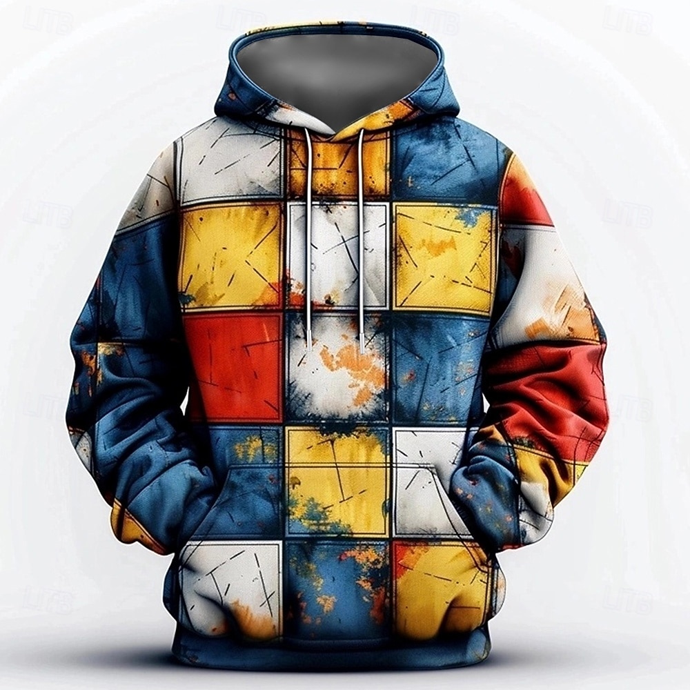 Per uomo Quadri Felpe con cappuccio Felpa Moda Cool Manica Lunga Girocollo Ferie Uscire Abbigliamento casual alla moda Arcobaleno Coulisse Autunno Inverno progettista del 2025 a $29.99 –P1