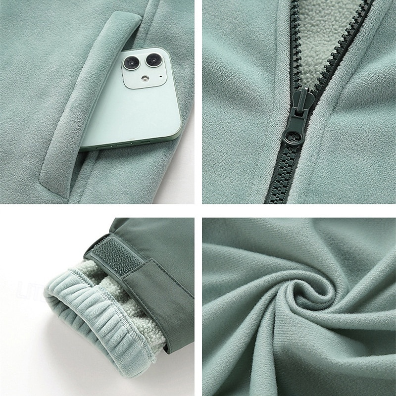 Per donna Giacca Softshell Giubbino da escursione Inverno All'aperto Tenere al caldo Fodera di vello Antivento Resistente all'acqua Giacca 3 in 1 Giacche in pile Giacca a vento Viaggi Nero Avorio del 2025 a $66.99 –P11