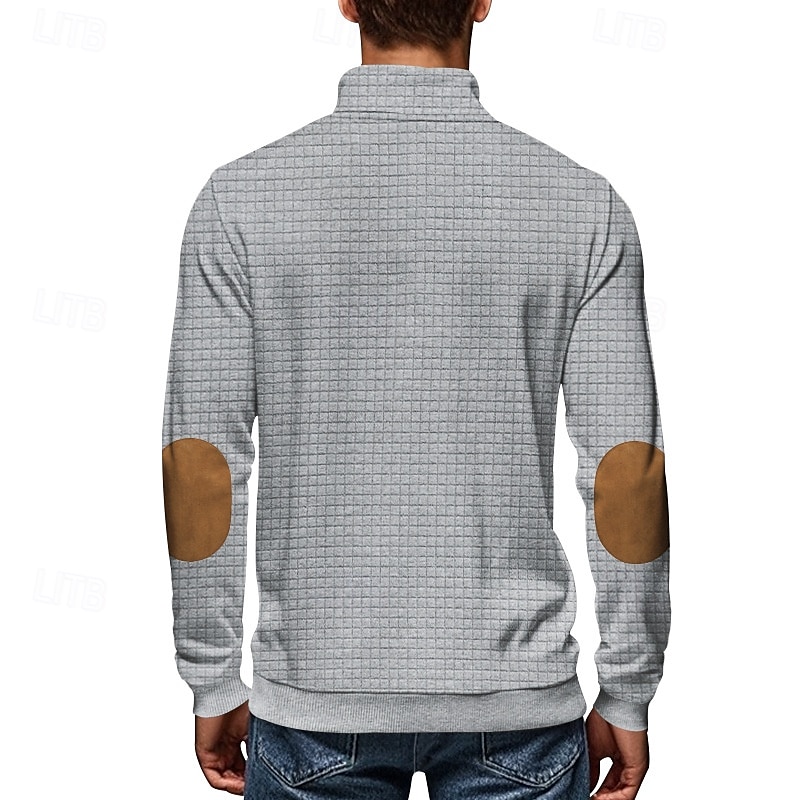 Per uomo Maglia Felpa con zip corta Nero Bianco Blu marino Grigio chiaro Grigio scuro Mezza zip Blocco di colori Tasca Frontale Testurizzato Sport & Outdoor Quotidiano Ferie Poliestere Streetwear del 2025 a $28.99 –P3