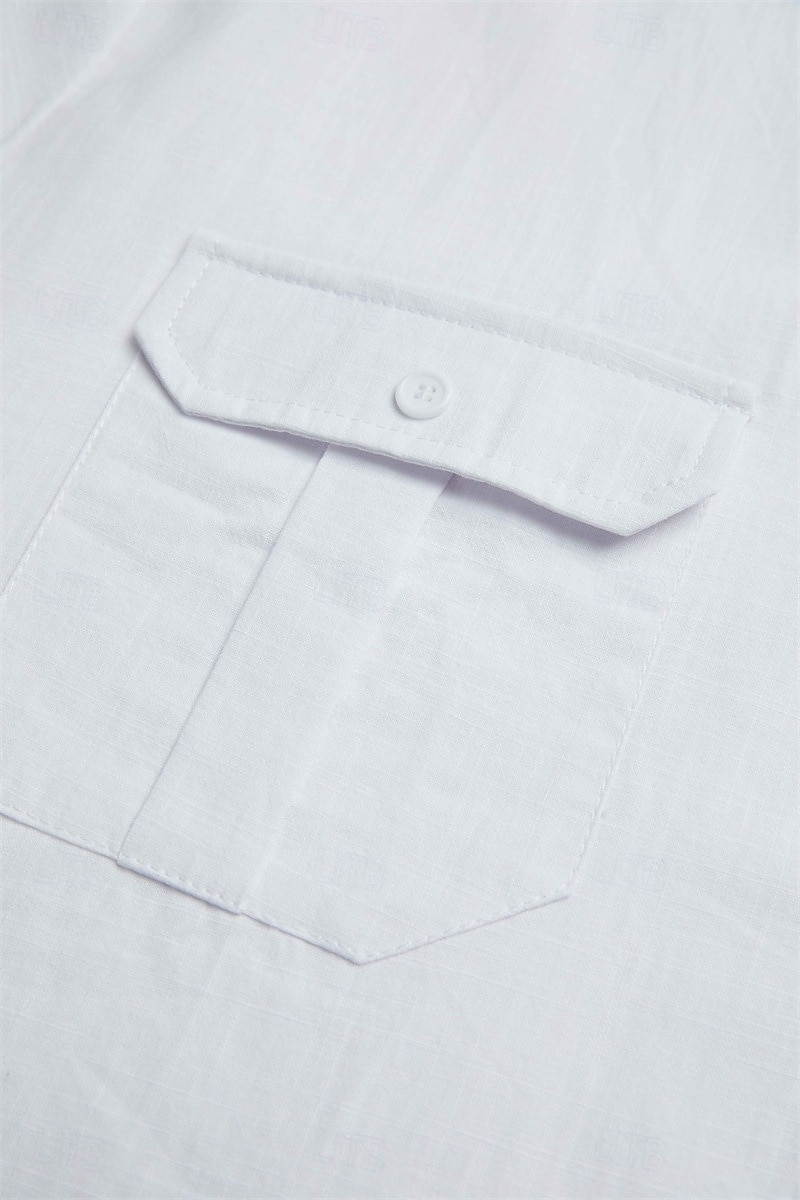Per uomo Camicia Camicia in lino e cotone Abbigliamento mare Camicia con bottoni Liscio Da mare Informale Nero Bianco Azzurro Manica lunga Bavero Primavera estate Abbigliamento Tasche del 2025 a $26.99 –P4