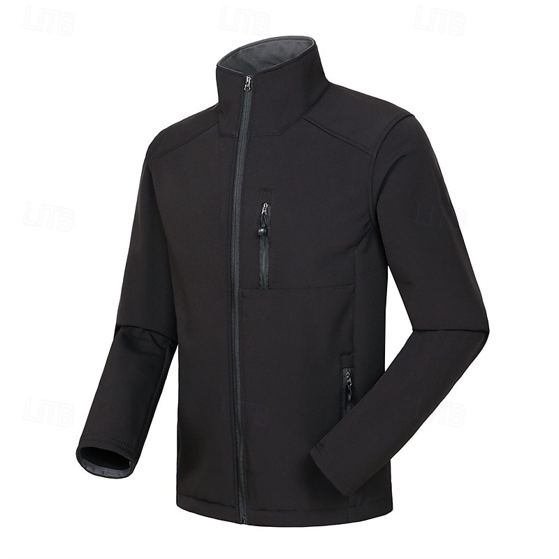 Homens Jaqueta Softshell Jaqueta de Trilha Ao ar livre Térmico / Quente A Prova de Vento Impermeável Jaquetas em Velocino Jaqueta corta-vento Viajar Preto Azul Marinho Cinzento de 2025 por $42.39 –P7