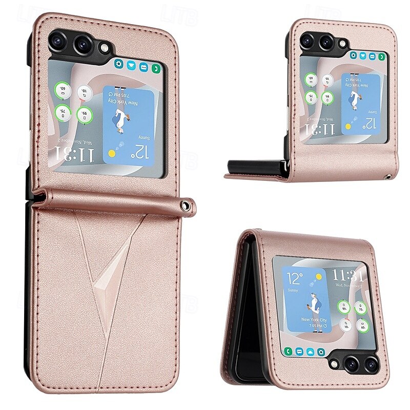 телефон Кейс для Назначение SSamsung Galaxy Z-флип 6 Z Flip 5 Z Flip 4 Z Flip 3 Откидная крышка Защита от удара Ретро ПК Кожа PU 2025 - $15.99 –P8