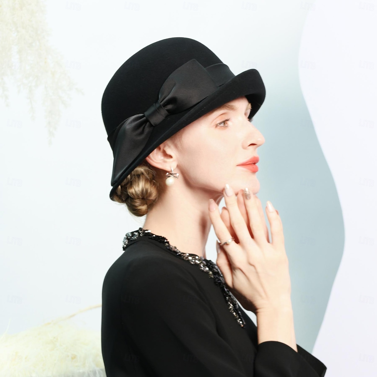 Hats 100% Wool Bowler / Cloche Hat Bucket Hat Top Hat Wedding Tea Party Elegant With Bowknot Pure Color Headpiece Headwear 2025 - $41.99 –P8
