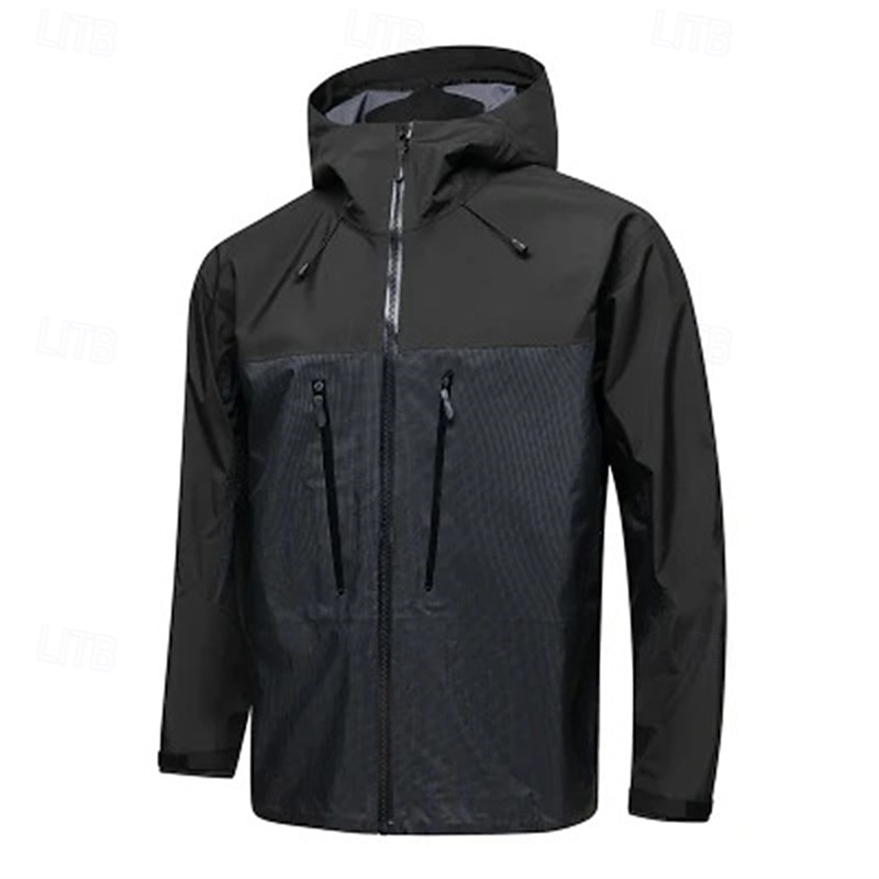 Herren Wanderjacke Draussen Farbblock Wasserdicht Windundurchlässig Reißverschluß vorne Leichte Jacke Voller Reißverschluss Camping / Wandern / Höhlenforschung Schwarz Gelb Grün Grau 2025 - $85.99 –P4