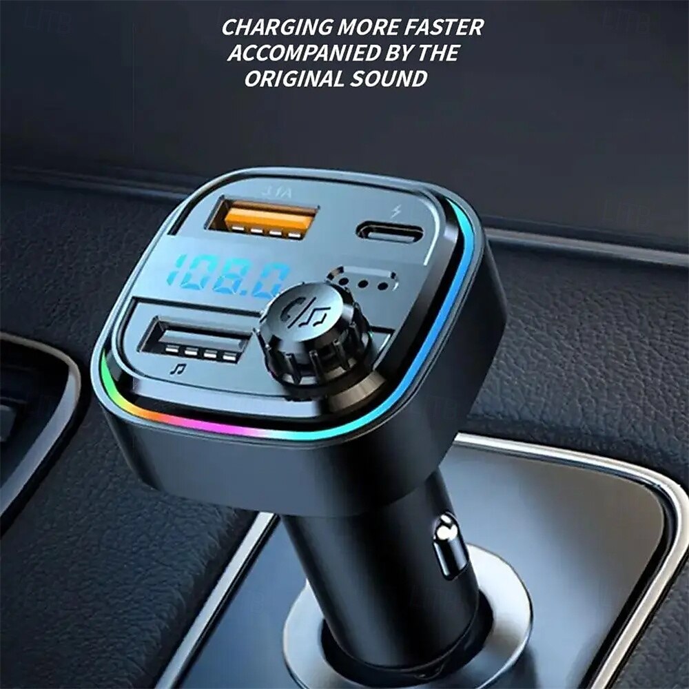 bil mp3-spiller bluetooth 5.0 fm sender pd25w hurtiglader lader tilbehør mobiltelefon adapter 2025 - $22.99 –P2