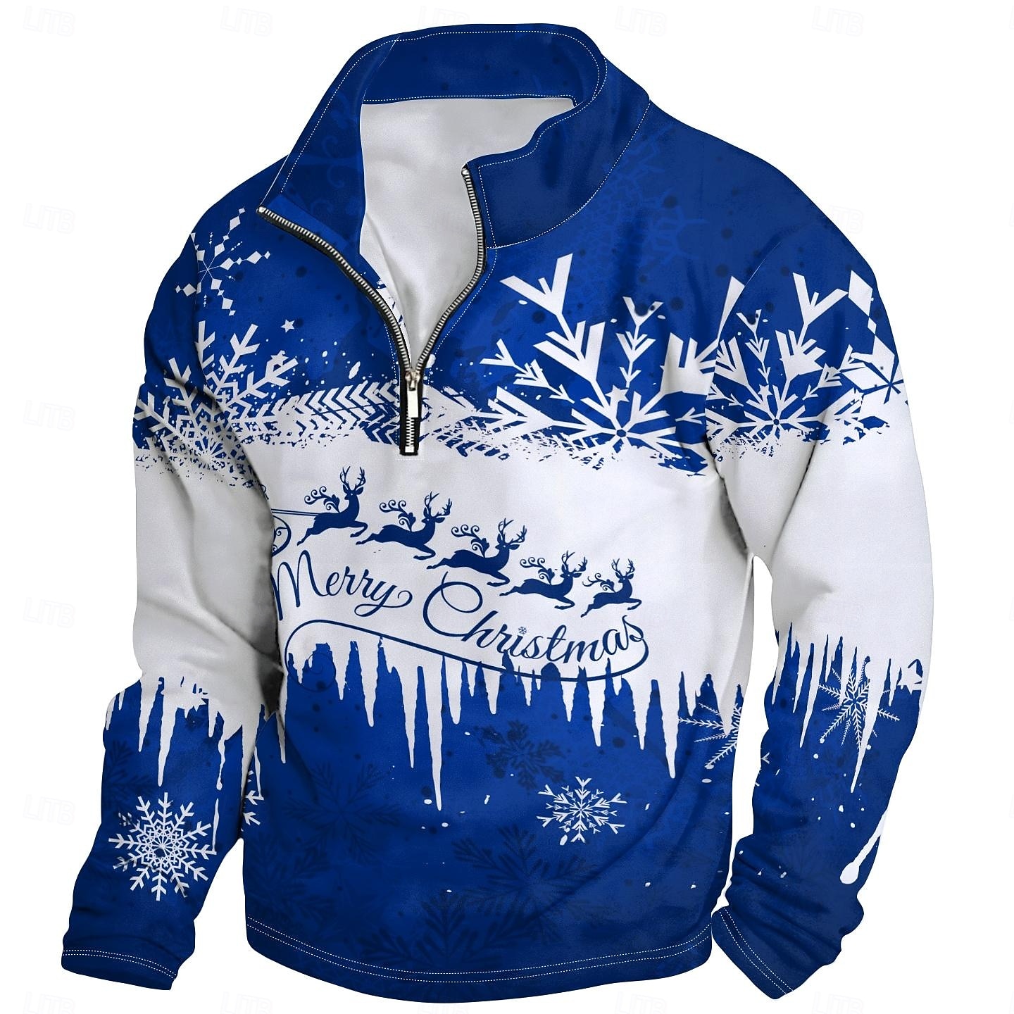 New Year Christmas Men's Sweatshirt Long Sleeve Vacation Going out Streetwear Light Yellow Dark Yellow Light Blue Gray&White Red2 Print Spring &  Fall Designer S M L XL XXL 3XL 2025 - $34.99 –P6