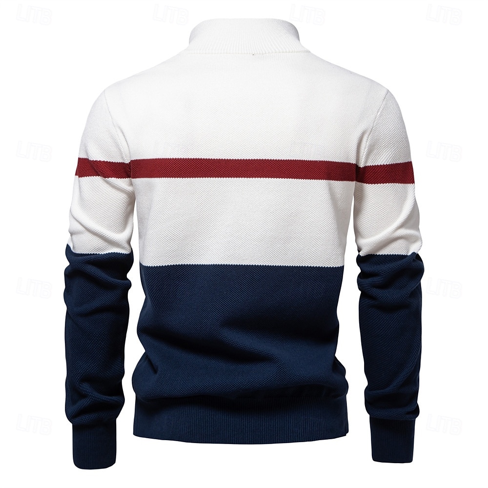 Herren Pullover Strickware Gerippt Stricken Normale Oberteile Umlegekragen Alltagstauglich Bekleidung Frühling & Herbst Weiß Grün S M L 2025 - $40.99 –P2
