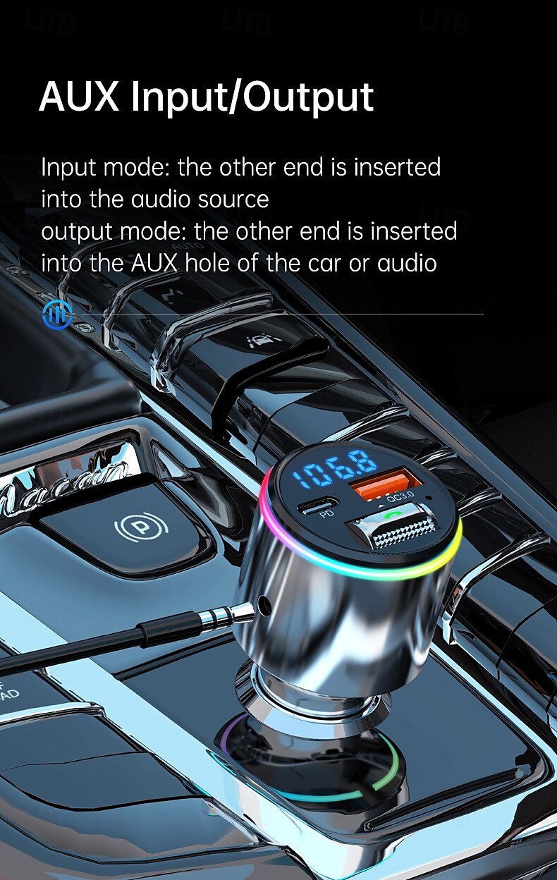 FM Transmitter With Car MP3 Player Fast Charging QC 3.0 Hand-free Call Dual PD Charger Bluetooth 2025 - $43.99 –P5