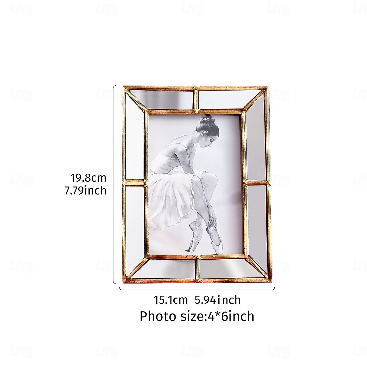 Mirror-Edged Resin Photo Frame, 6x8 Inch Decorative Display Frame for Tabletop, Stylish Accent for Home and Office Décor 2025 - $16.99 –P7