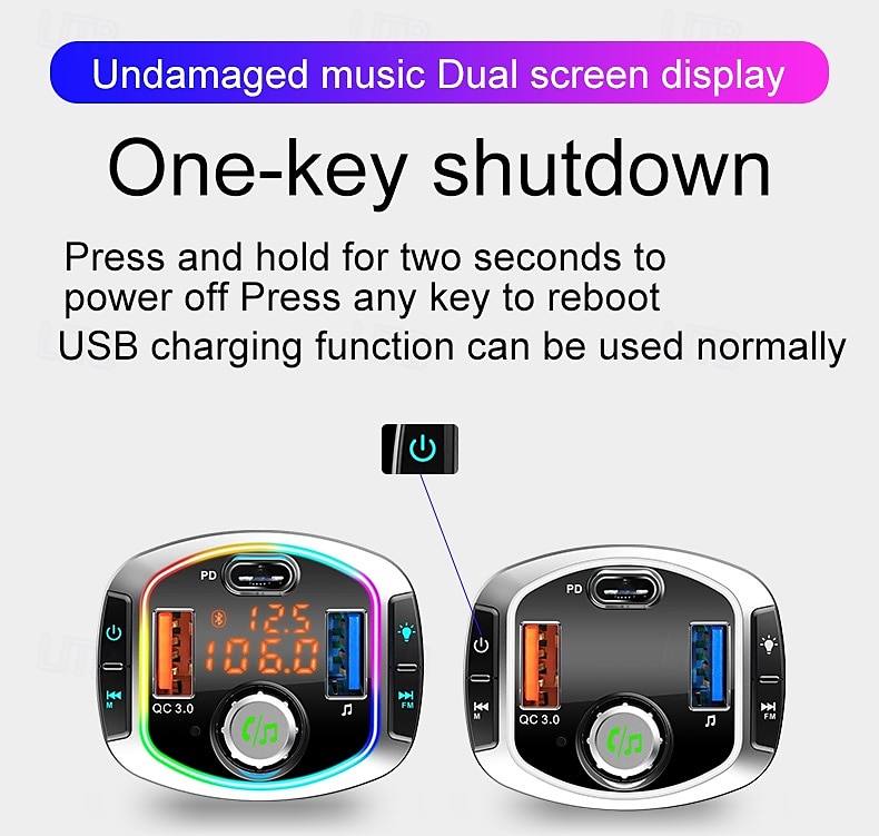 2025年 pd18 FMトランスミッター カーMP3プレーヤー デュアルUSBハンズフリーBluetoothアダプター コレクション – $43.99 –P20