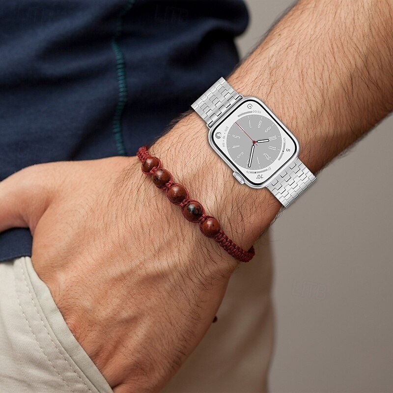 Loop Solo Compatível com Pulseira Apple Watch 38mm 40mm 41mm 42mm 44mm 45mm 49mm Fecho Magnético Ajustável Aço Inoxidável pulseira de substituição para iwatch Ultra 2 Series 9 8 7 SE 6 5 4 3 2 1 de 2025 por $25.99 –P4