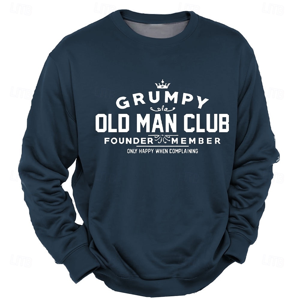 Herre Bokstavmotiv Gammel mann Genser Genser Langermet Genser Crew-hals Mote Daglig Fritid 3D-utskrift Ferie Ut på byen Gateklær Crewneck 3D-utskrift Vinter Vår & Vinter 2025 - $29.99 –P1