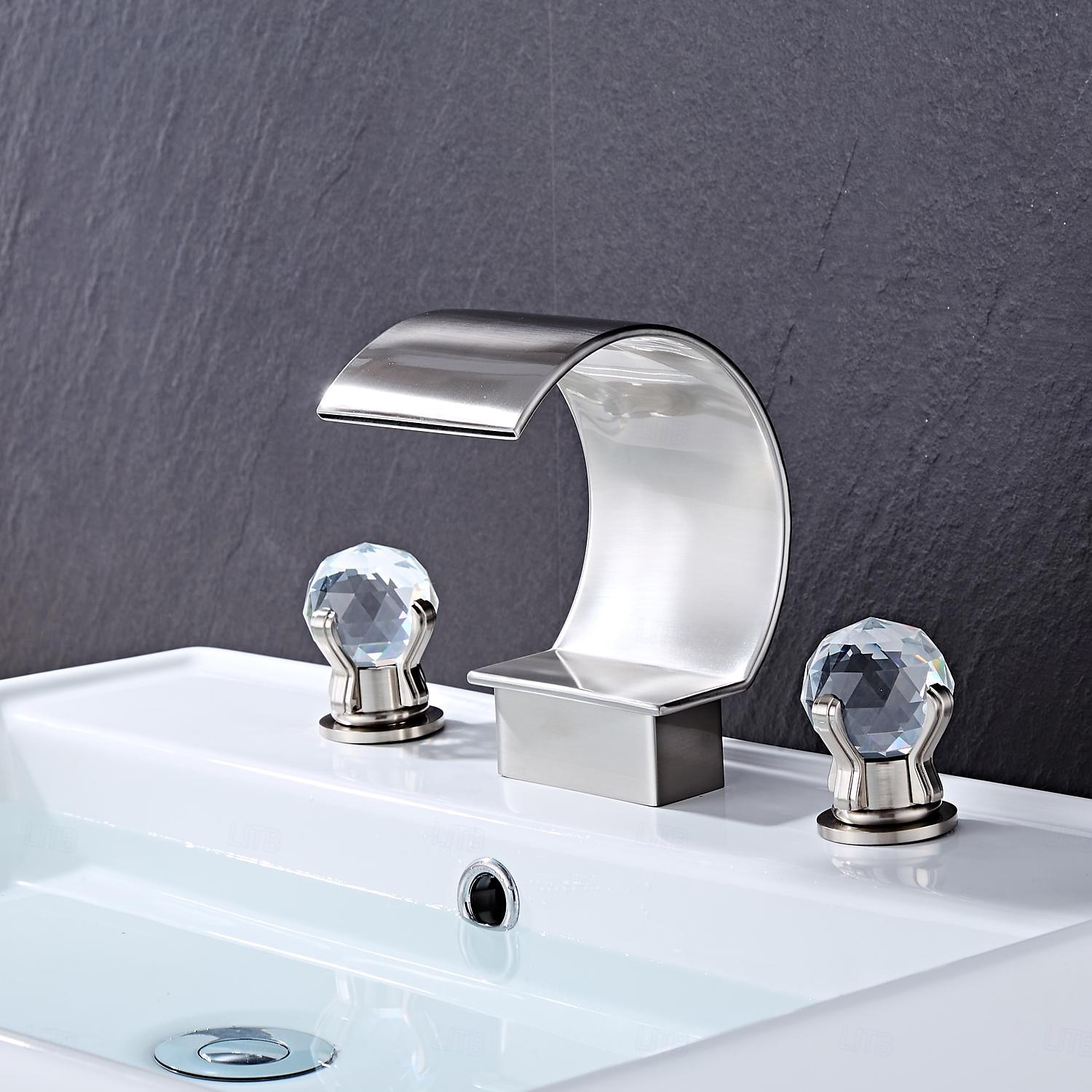 Waterfall Bathroom Faucet Widespread Bathroom Faucets for Basin 3 Hole 2 Handle Basin Faucet Modern Faucet for Basin, Basin Mixer Tap Basin Faucet 2025 - $175.85 –P9