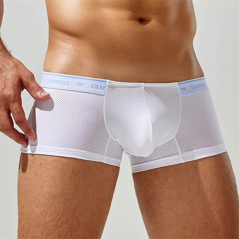 Men's 1 PCS Boxers Underwear Boxer Shorts Patchwork Nylon Breathable Soft Comfortable Color Block Mid Rise Black White 2025 - $10.49 –P17