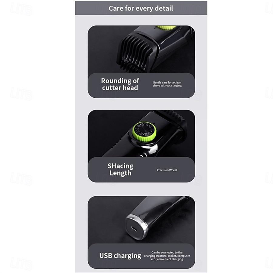 Vacuum Beard Shaver USB Rechargeable Vacuum Shaver Hair Clipper Washable Barber Hair Clipper Gifts for Men 2025 - $44.99 –P6