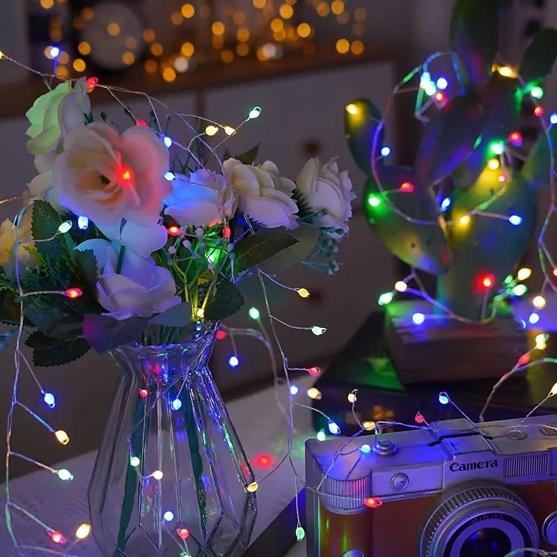 2025年 ソーラーパワー爆竹ストリングライト 6m 200LED - 屋外ガーデン芝生装飾、エネルギー効率の高い銅線とソーラーバッテリー、庭、窓、フェンス、木の照明に最適  コレクション – $23.99 –P7