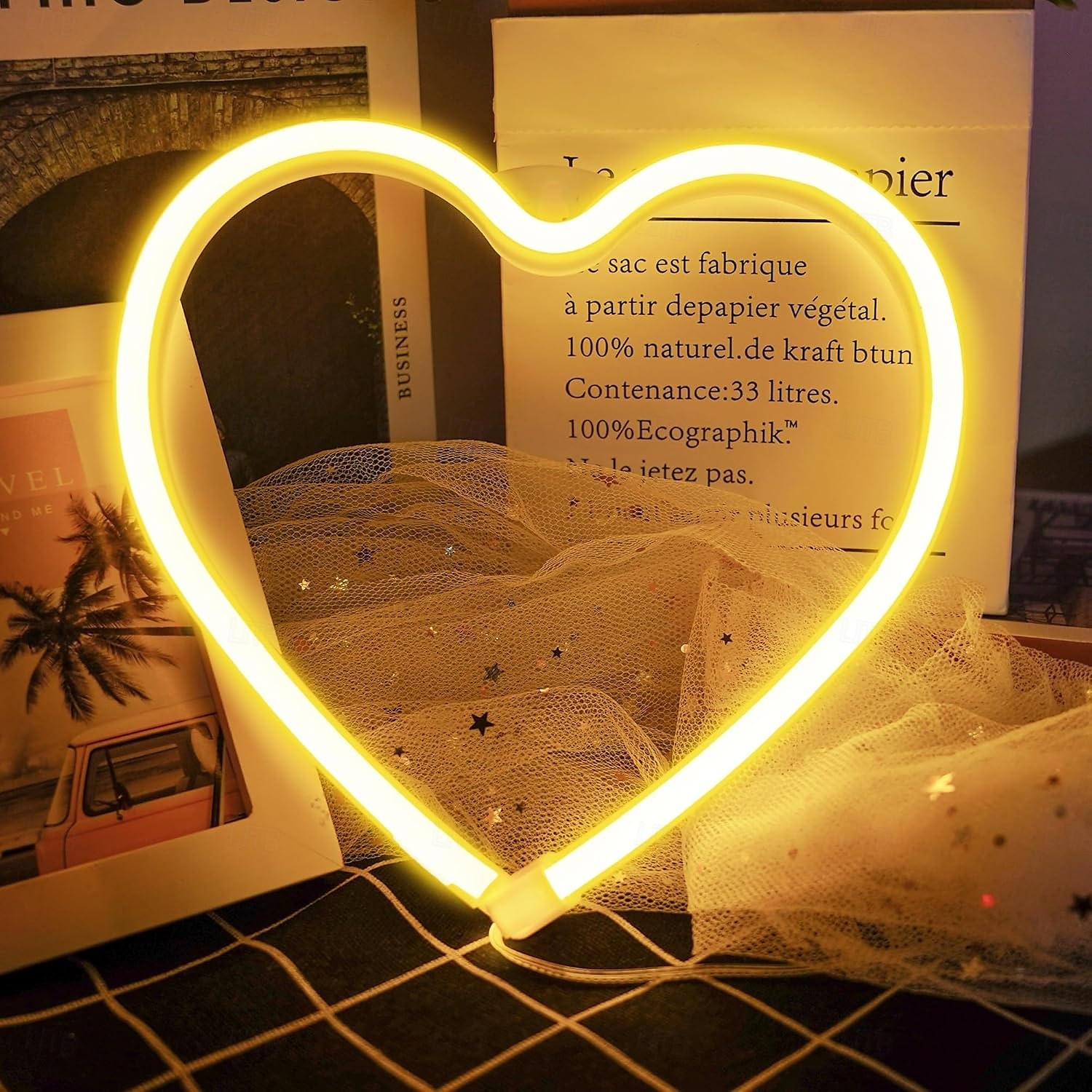 Różowe neonowe serce znak LED lampa bateryjna  zasilana USB dekoracja stołowa i ścienna do pokoju w akademiku dla dziewczyny na Dzień Matki Walentynki impreza urodzinowa dekoracja w domu 2026 - $14.99 –P4