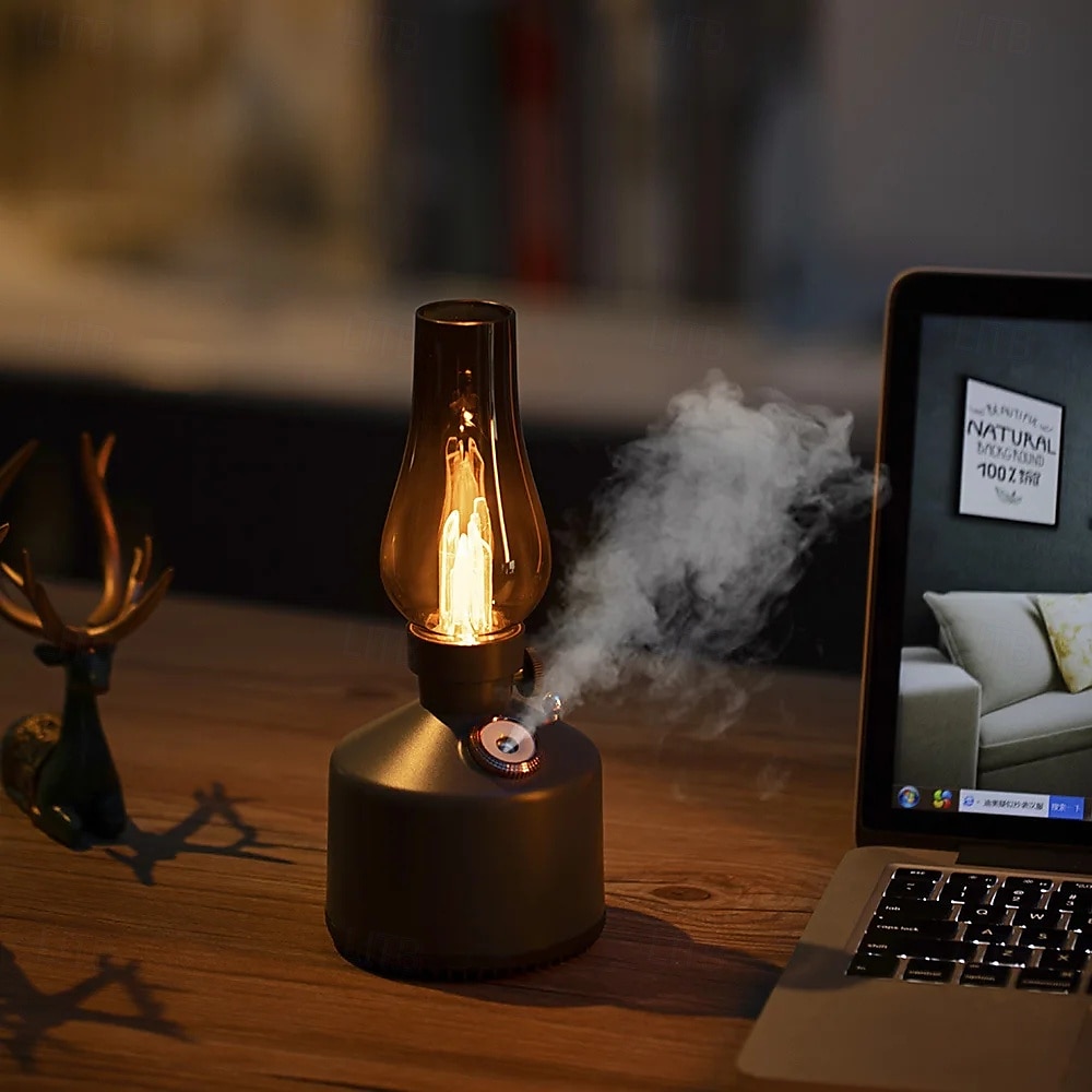 Lamp Air Humidifier Ambience Lamp Mute Retro Humidifier USB Small Fragrance Diffuser with Light for Home Office 2025 - $32.99 –P5