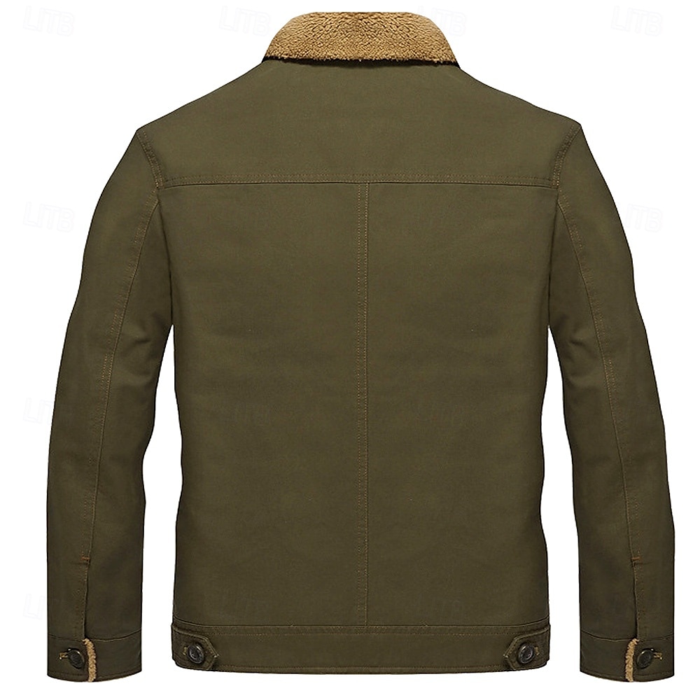 Per uomo Ricamato Giacca in Pile Giacca Cargo Cappotto Tattico Calore Termico Vintage Casual Sport all'Aperto Quotidiano Tasche Multiple Bottoni Davanti Autunno Inverno Collo ripiegato Manica Lunga del 2026 a $54.99 –P3