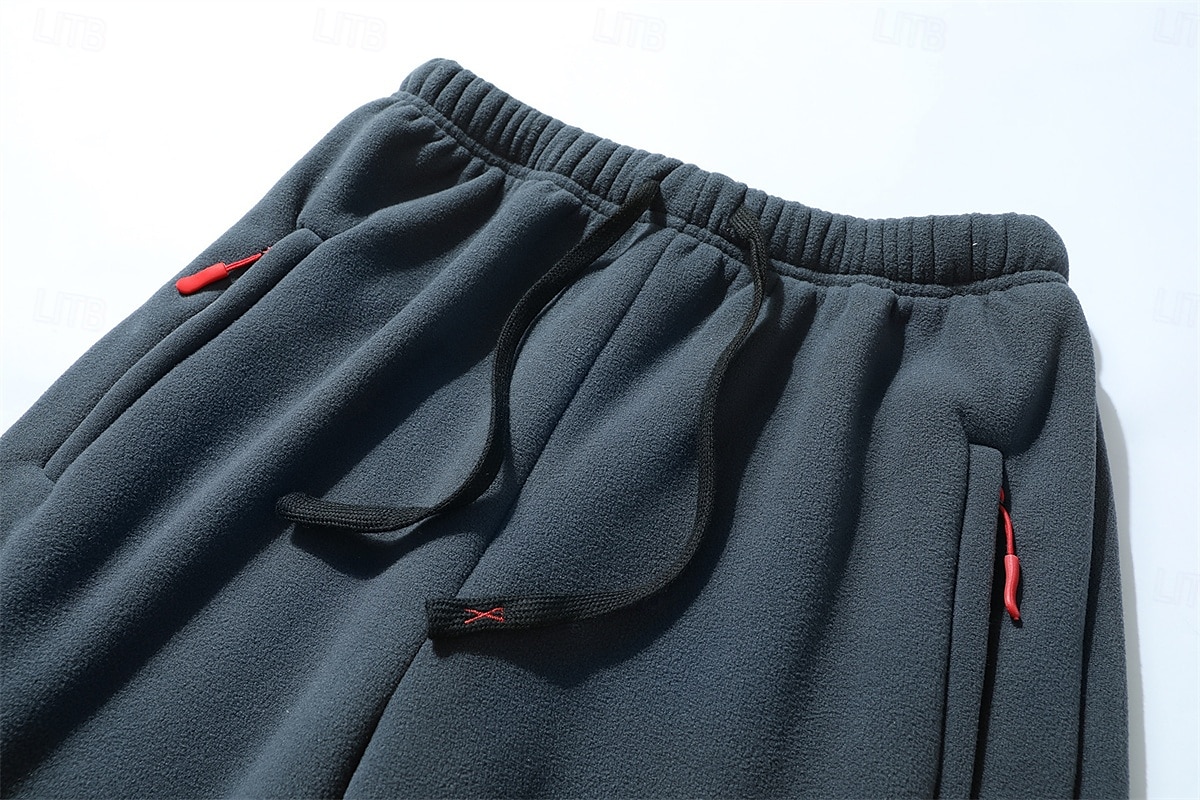 Men's Sherpa Athletic Pants Trousers Straight Leg Sweatpants Pocket Drawstring Elastic Waist Plain Comfort Warm Sports Outdoor Daily Fashion Casual ArmyGreen Black Micro-elastic 2026 - $25.99 –P5