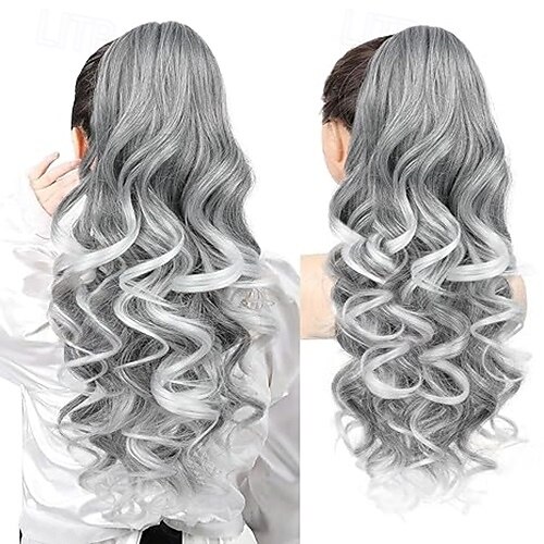 Cordon Queue-de-cheval Doux / Naturel / Faciliter l'habillage Cheveux Synthétiques Pièce de cheveux Extension des cheveux Bouclé 24 pouces Vacances / Soirée / Tenue de soirée de 2025 ? $10.99 –P2