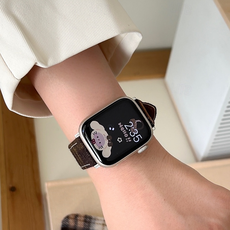 סולו לופ מותאם ל רצועת השעון של Apple Watch 38 מ"מ 40 מ"מ 41 מ"מ 42 מ"מ 44 מ"מ 45 מ"מ 49 מ"מ נשים מתכוונן דמוי עור רצועת שעון חלופית ל iwatch Ultra 2 Series 9 8 7 SE 6 5 4 3 2 1 2025 - $21.99 –P10