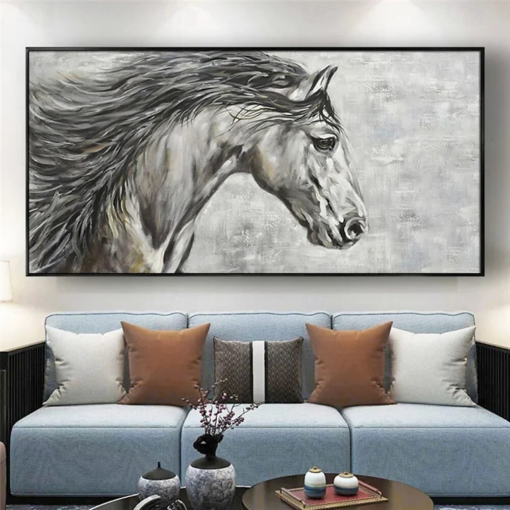 Ölgemälde „Pferd“, handgemalt, abstraktes Tier-Ölgemälde auf Leinwand, modernes Ölgemälde, Pferd, Tier, handgemalt, großes Tiergemälde, Wandkunst, Gemälde für die Heimdekoration 2025 - $75.99 –P2