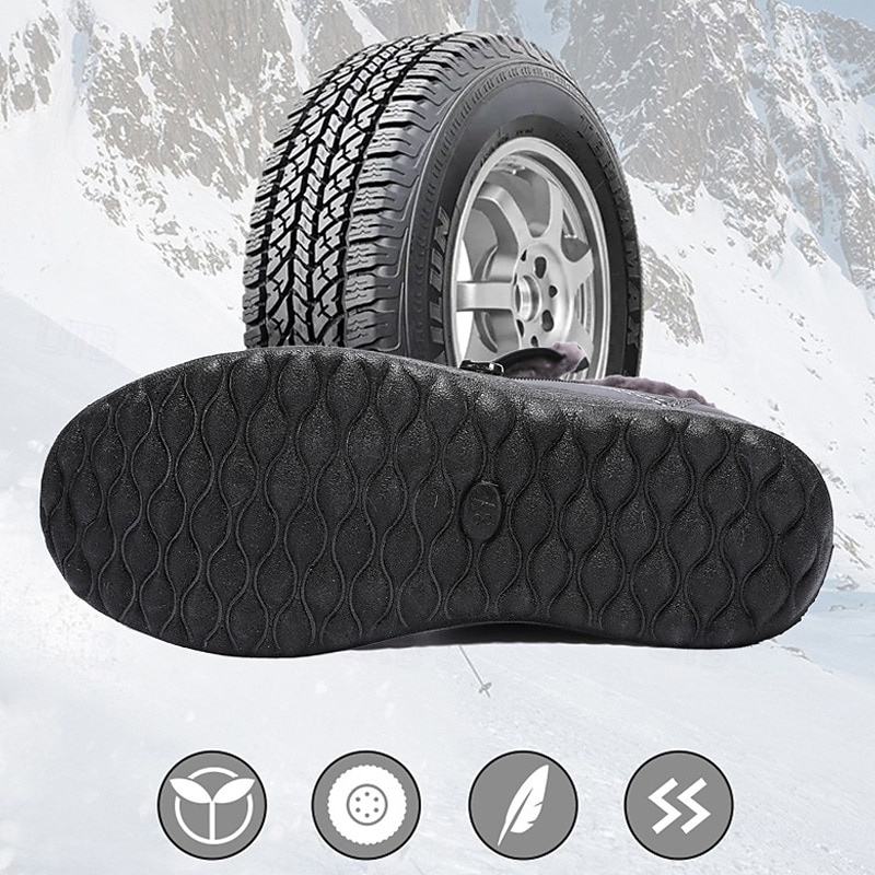 Men's Gray Winter Boots with Zipper Closure, Warm Fleece Lining, and Waterproof Design – Ideal for Outdoor Activities in Cold Weather 2025 - $34.99 –P4