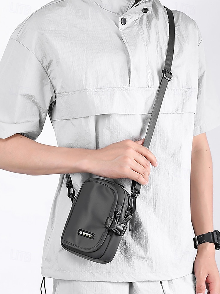 Multifunktionale Crossbody-Tasche für Herren – kompakte, wasserdichte Schultertasche mit verstellbarem Riemen, sicherer Telefontasche und Schlüsselclip für Reisen, Wandern und den täglichen Gebrauch 2025 - $14.99 –P3