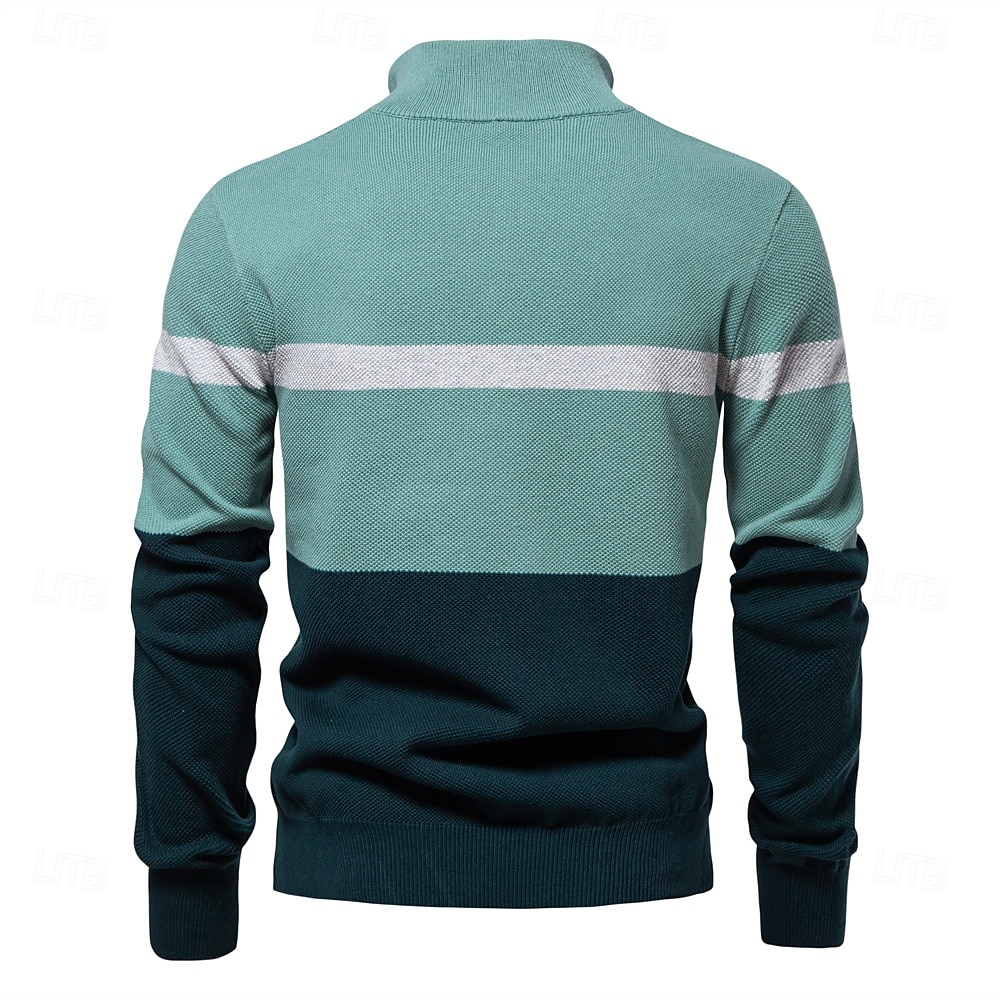 Herren Pullover Strickware Gerippt Stricken Normale Oberteile Umlegekragen Alltagstauglich Bekleidung Frühling & Herbst Weiß Grün S M L 2025 - $40.99 –P8
