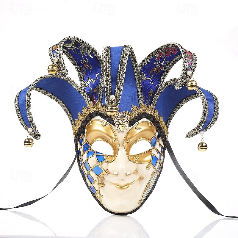 Harlekýn Karnevalová maska Benátská maska Arlecchino Dospělé Pánské Full face Párty Plesová maškaráda Karneval v Benátkách předvečer Všech svatých Karneval Mardi Gras Jednoduchý karnevalový kostým 2025 - $44.99 –P4