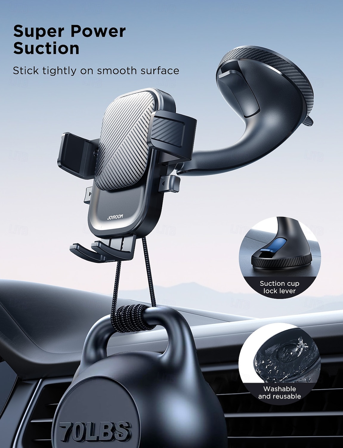 Dashboard Phone Holder Phone Mount for Car Windshield Buckle Type Suction Cup Phone Holder for Car Compatible with All Mobile Phone Phone Accessory 2025 - $26.99 –P6