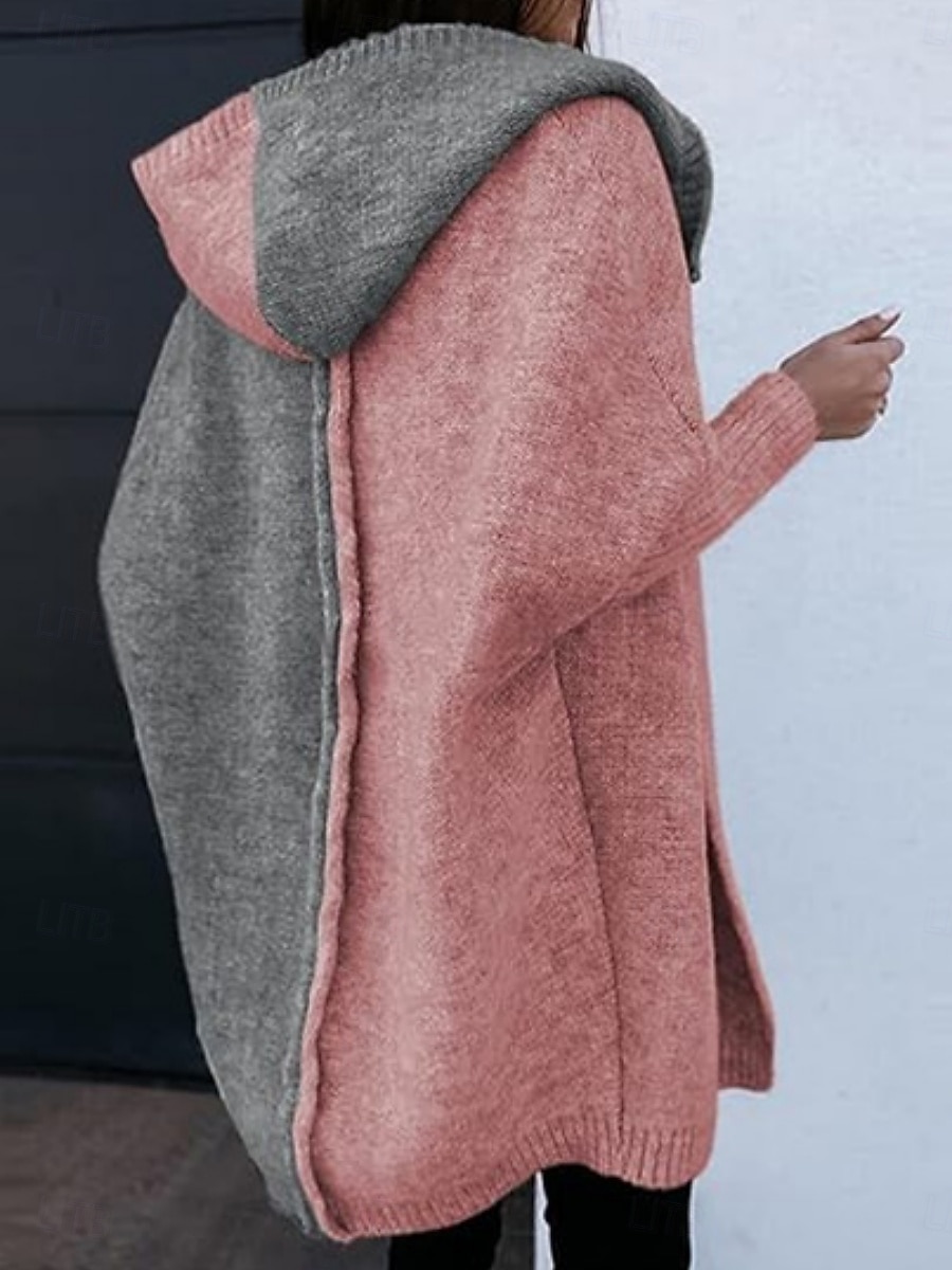 Damskie Sweter Sweter rozpinany Codzienny Miękkie Czyste kolory Prążkowany Kaptur Dzianiny Długi rękaw Długie topy Robić na drutach Na zewnątrz Codzienny Weekend Rumiany róż Zielony Jesień Zima 2025 - $71.99 –P6