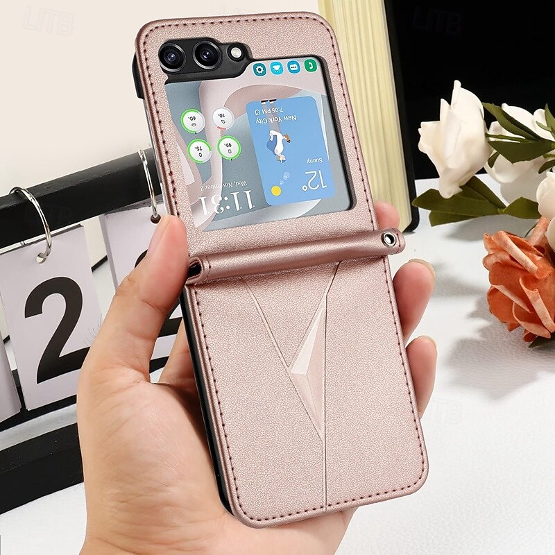телефон Кейс для Назначение SSamsung Galaxy Z-флип 6 Z Flip 5 Z Flip 4 Z Flip 3 Откидная крышка Защита от удара Ретро ПК Кожа PU 2025 - $15.99 –P12