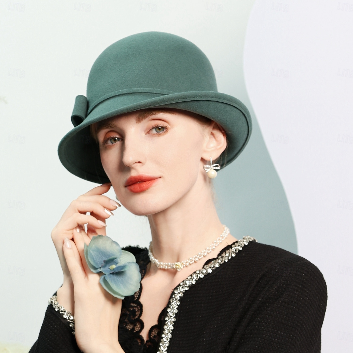 chapéus 100% lã chapéu coco / cloche chapéu balde chapéu fedora chá de casamento elegante casamento com laço cor pura chapéu chapéu de 2025 por $37.99 –P8
